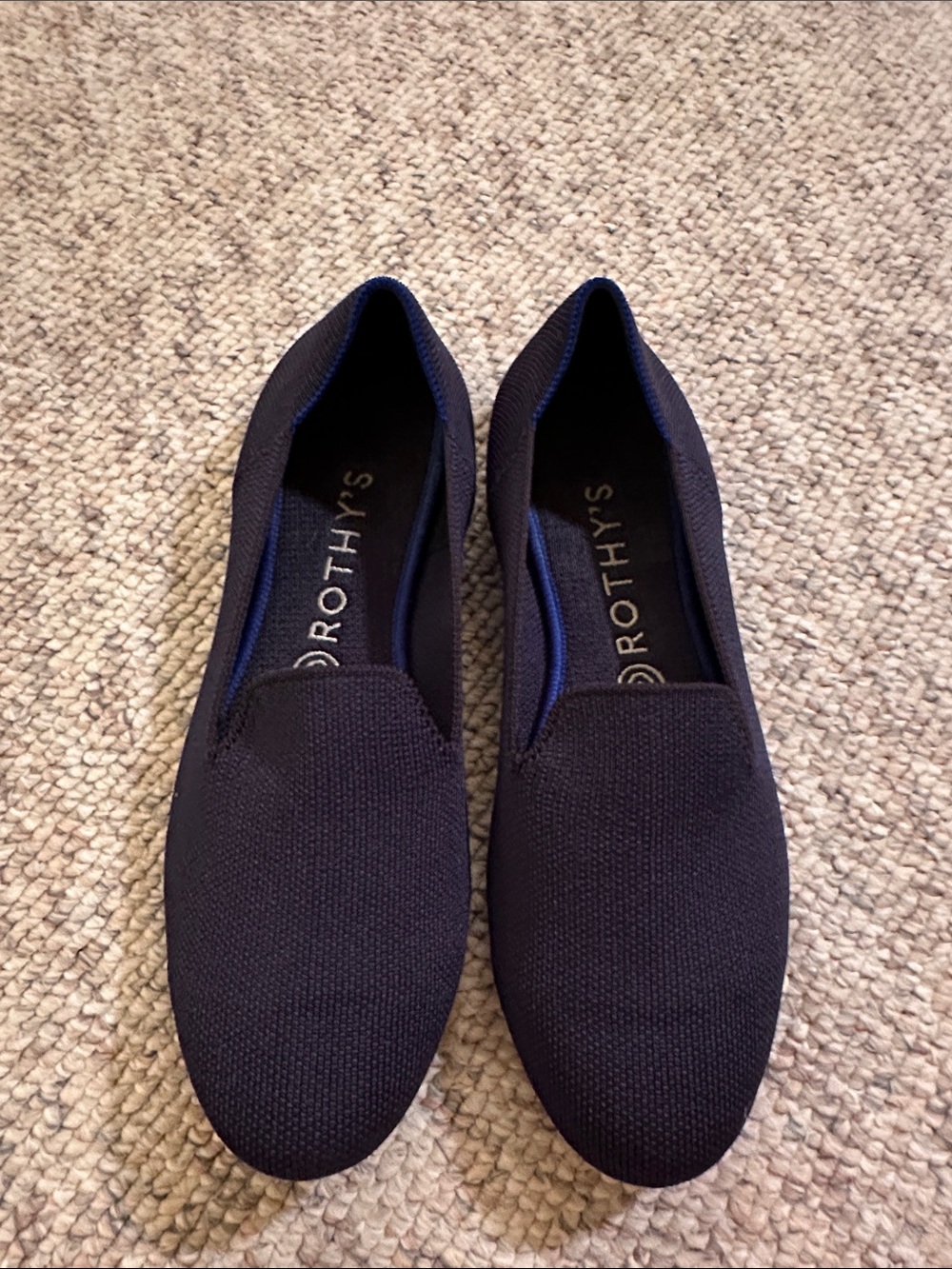 Rothy's excellent condition Navy Slip-On Knit Loafers worn a few times